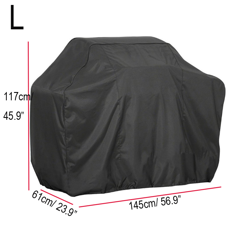 Size XS-XXL Black Waterproof BBQ Cover BBQ Accessories Grill Cover Anti Dust Rain Gas Charcoal Electric Barbeque Grill: L 145x117x61cm