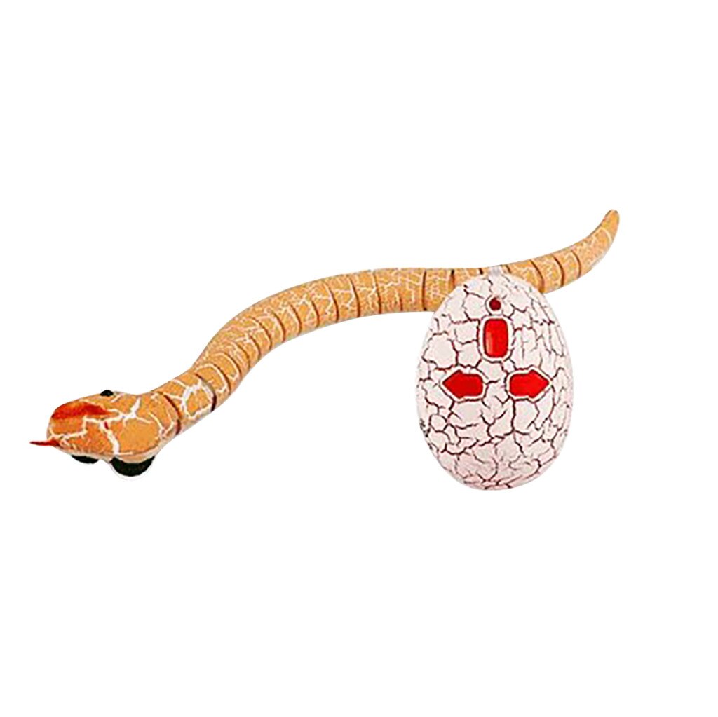 Jouet de serpent de RC de télécommande Rechargeable réaliste de 16 pouces avec le contrôleur infrarouge en forme d'oeuf, terrifiant de jouets de méfait: Orange
