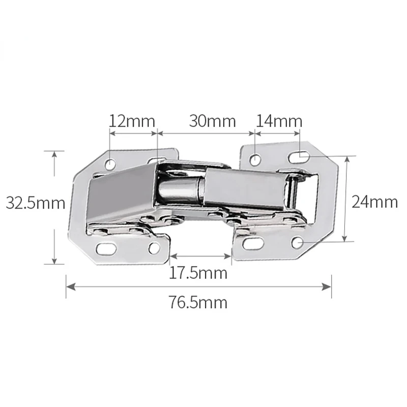 4Pieces Cabinet Hinges Drilling-free 90 Degree Hinge Cupboard Door Hydraulic Hinges Soft Close With Buffer Furniture Hardware: WHITE