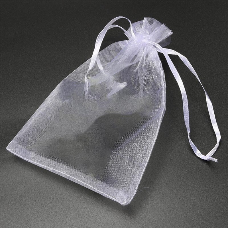 100Pcs Sheer Koord Organza Sieraden Pouches Wedding Party Kerst Halloween Thanksgiving Favor Bags 101A: 13x18cm
