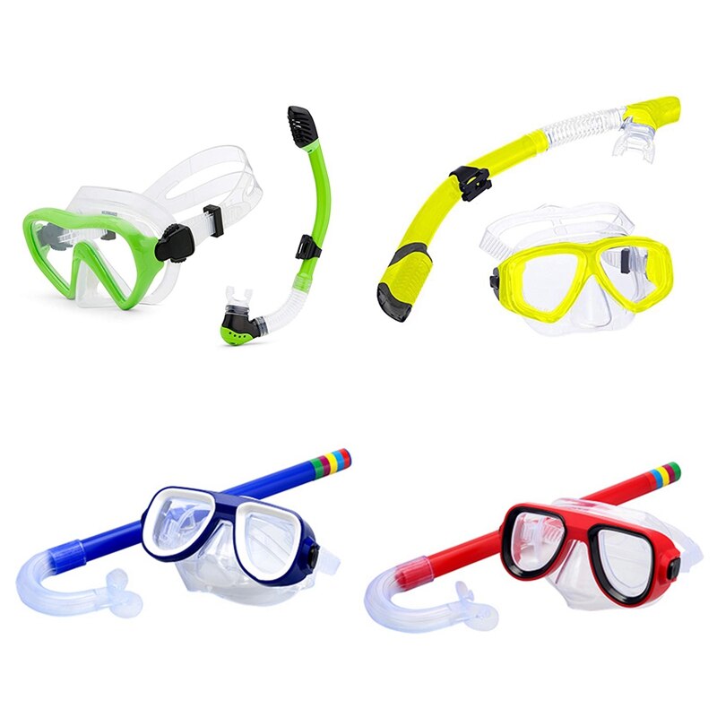kids Underwater Anti fog Scuba Diving Mask Silicone Snorkel Glasses Set Swimming Fishing Pool Equipment