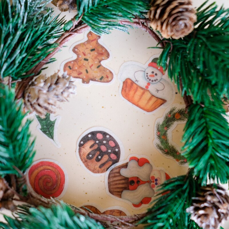 40 pcs/box Christmas tree sticker Kawaii deer sticker Adhesive cute sticker decoration scrapbook photo album diary cute statione