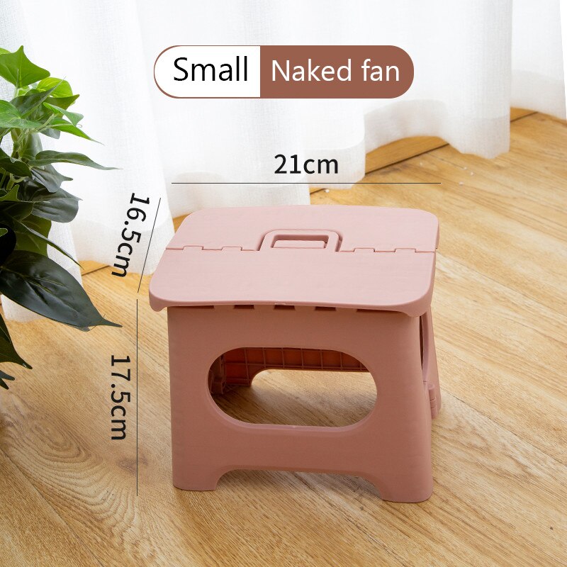 Folding stool home folding chair portable outdoor travel simple kitchen seat home space saving living room furniture strong: Pink small