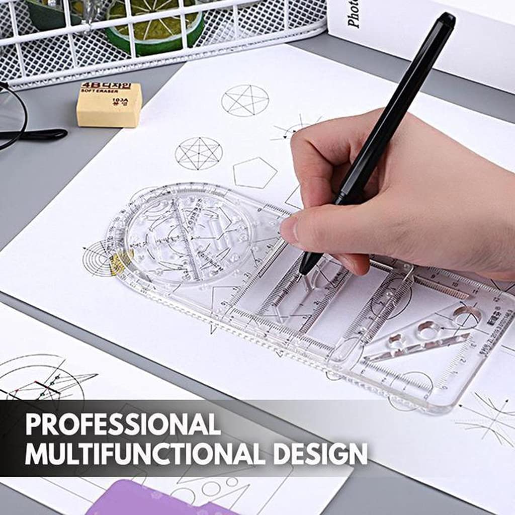 Multifunctional Geometric Ruler Geometric Drawing Template Measuring Tool For School Office Supplies