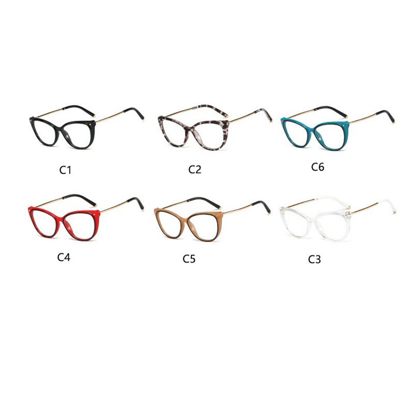 Kvinder kat briller stel kvinder rød metal ben kvinde briller retro mærke brille stel  uv400