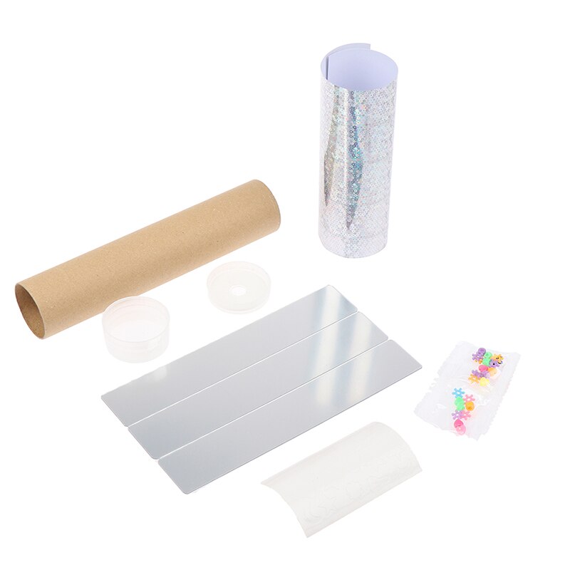 1 Set 18.5X4 Cm Diy Gekleurde Roterende Caleidoscoop Kits Science Experiment Educatief Speelgoed: Zilver