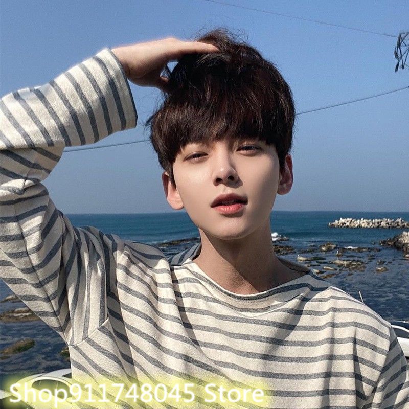 *ZFT* Wig male short hair Korean style handsome nvisible seamless natural fluffy man chemical fiber short hair wig cover