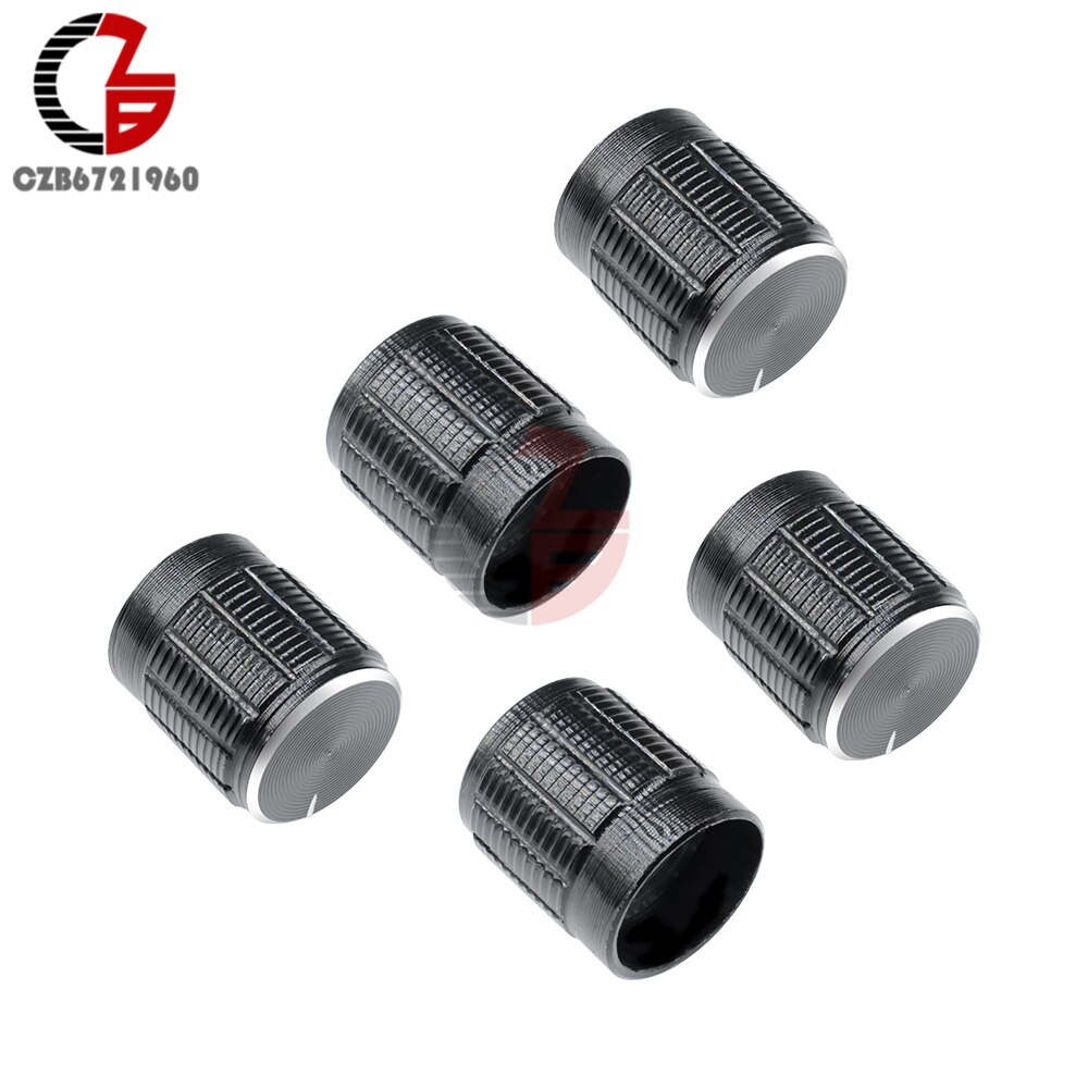 10 sztuk przydatne pokrętła regulacji głośności dla 6mm Dia wałek radełkowany potencjometr