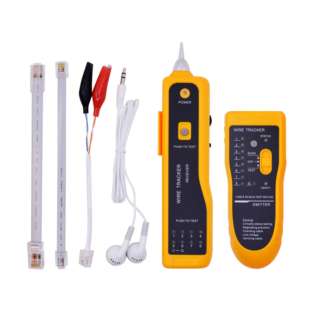 JW-360 LAN Network Cable Tester Telephone Wire Tracker for UTP STP Cat5 Cat5E Cat6 Cat6E RJ45 RJ11 Line Finding Sequence Testing