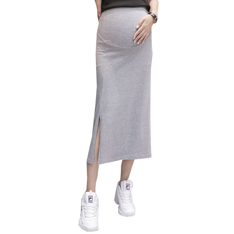 Moderskap kjol hemline tidvatten mamma i den långa stickade slits kjol kjol wrap höftvatten
