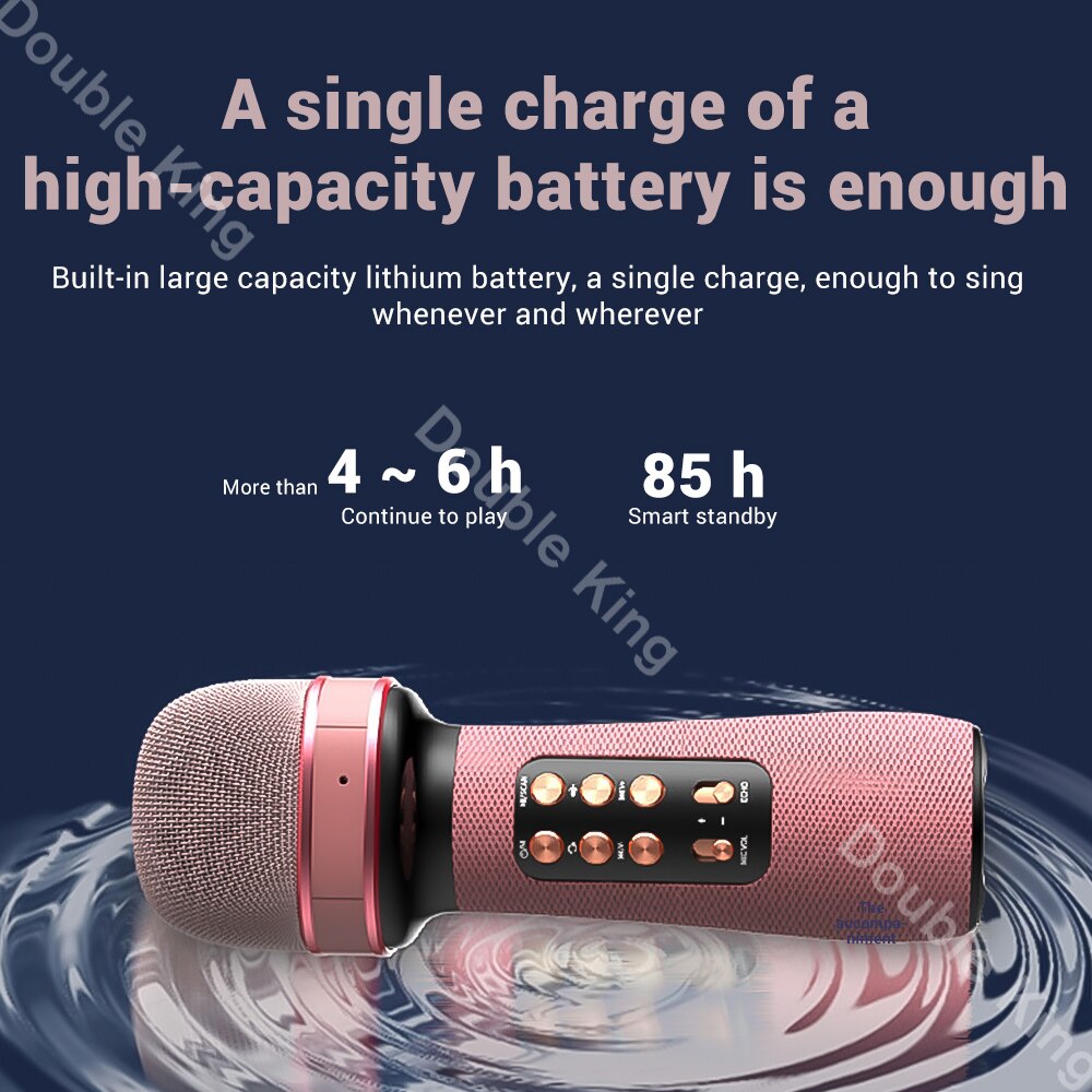 Micrófono de mano WS-898 con Bluetooth para Karaoke, altavoz doble, canciones para sistema de TV inteligente IOS y Android