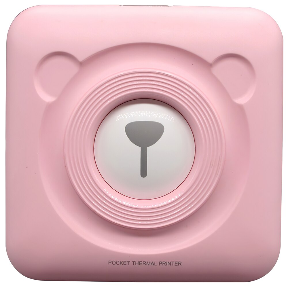 Mini Thermal Printer Portable Pocket Photo Printer Student Wrong Question Printer with Printer Paper for Android Windows Systems: Pink