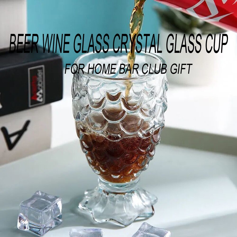 6 Stks/partij Crystal Bier Glas Helder Ananas Vormige Whiskey Glazen Bruiloft Drinken Glas Drinkware Tumbler Set Voor Water Wijn