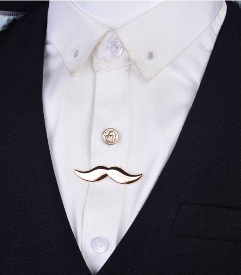Gtglad 1 stuk Snor Vorm Metalen Dasspeld voor Mannen Slanke Skinny Clip voor Banden Wedding kleine