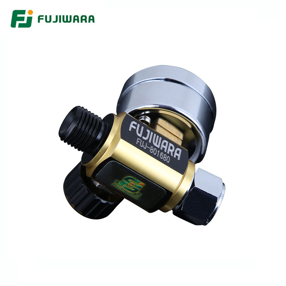 FUJIWARA Spray Gun Barometer Regulator Valve Environmental Protection Pressure Gauge Air Inlet G1/4 Air Outlet G1/4