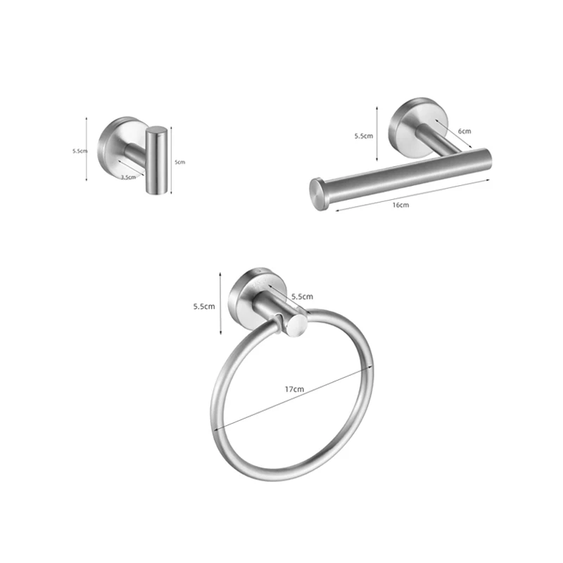 Silver Bathroom Hardware Set 304 Stainless Steel Towel Rack Toilet Paper Holder Liquid Soap Holder Towel Bar Toilet Accessories: plum