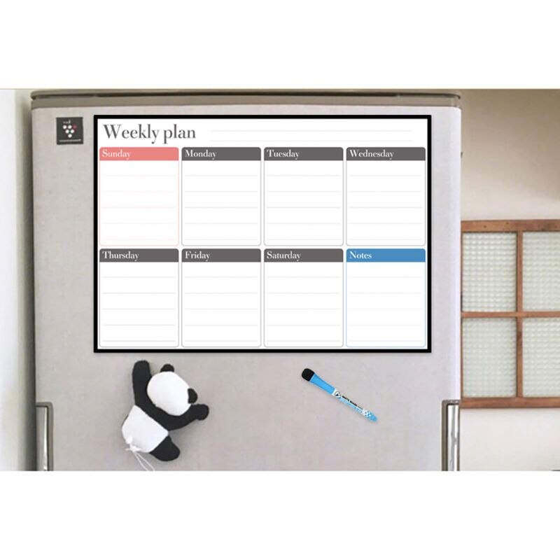 A3 Magnetic Weekly Planner Whiteboard Fridge Magnet Daily Message Drawing Refrigerator Bulletin Notes