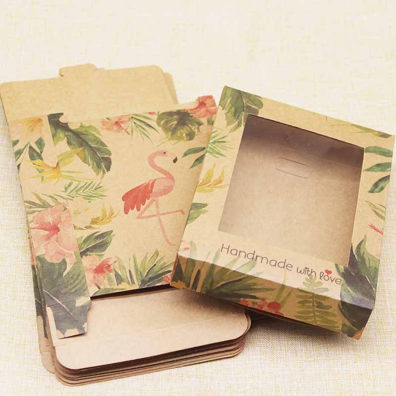 10 Uds papel para manualidades DIY de almacenamiento de caja de de Navidad con ventana dulces en caja de cajas gracias en casa proveedores caja: Caqui oscuro