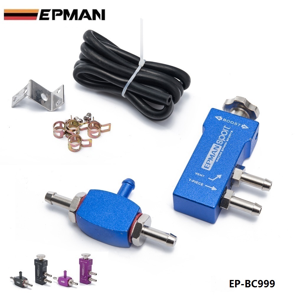UNIVERSAL ADJUSTABLE TURBO 30 PSI MANUAL TURBO BOOST BYPASS CONTROLLER KIT (Blue Purple Black) EP-BC999-ALBZ: Blue