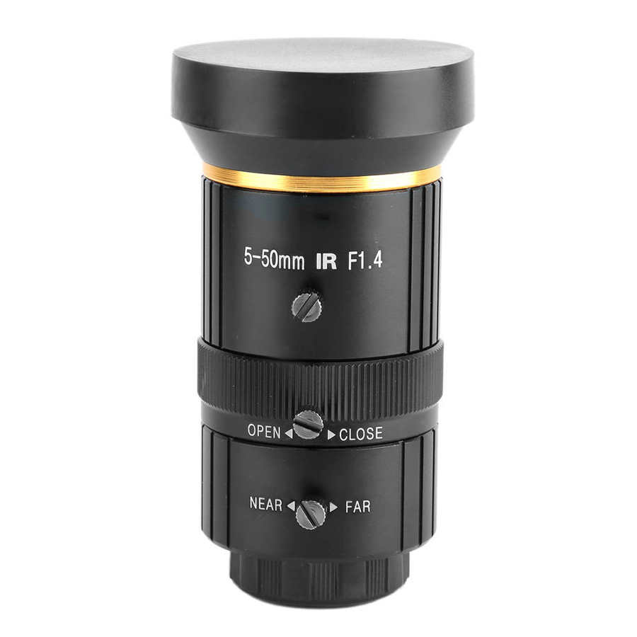 5-50mm 3MP CS-Mount Zoom Lens Manual Aperture Lens for Security Cams