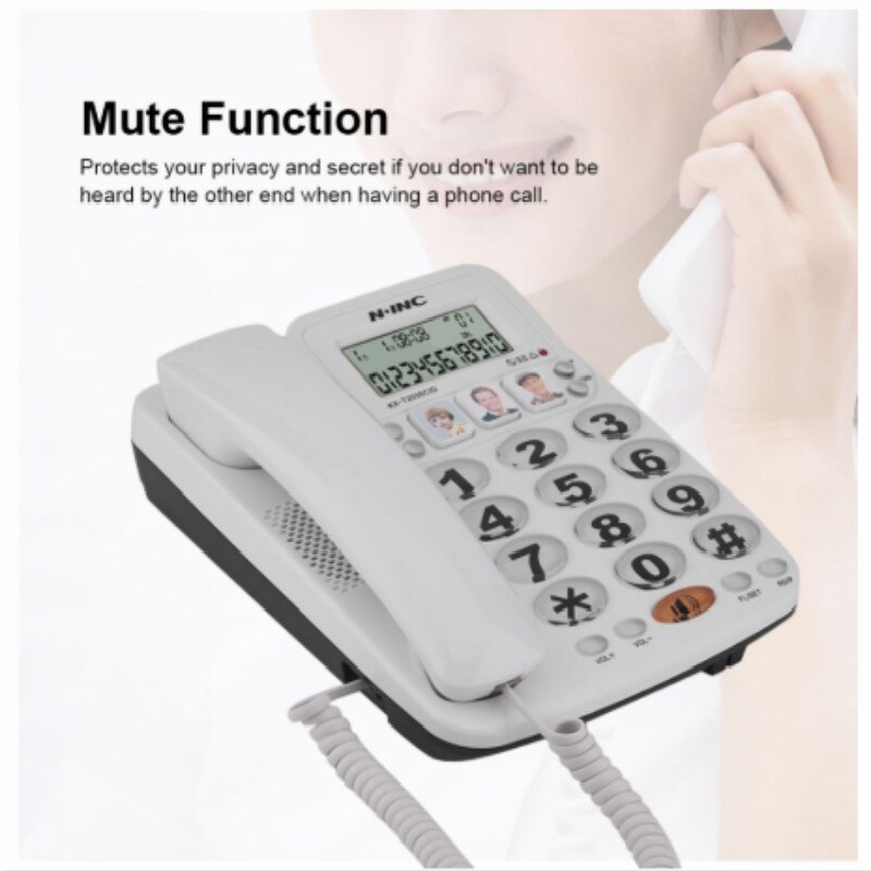 2-line Corded Phone with Speakerphone ID and Call Speed Dial Corded Phone 2-line Corded Phone with Speakerphone for Home/Office