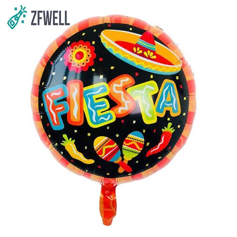 ZFWELL2pz/lot18inch Fiesta brief carnaval aluminium film multicolor ronde ballon Spaans carnaval party scene decoratie balloo