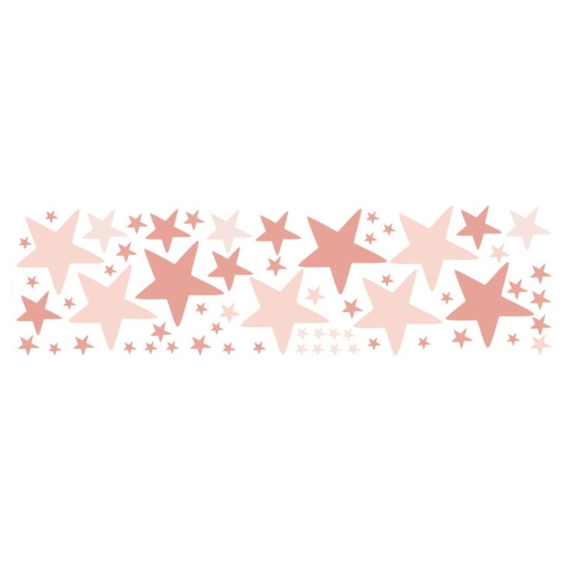Colorful Stars Wall Stickers PVC Self-adhesive Removable Waterproof Wallpaper R66B: Pink