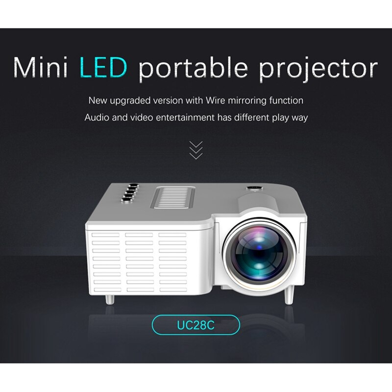 -UC28C Projector Mini Draagbare Projector Home Led Kinderen Mobiele Telefoon Projector Ondersteunt 1080P Wit