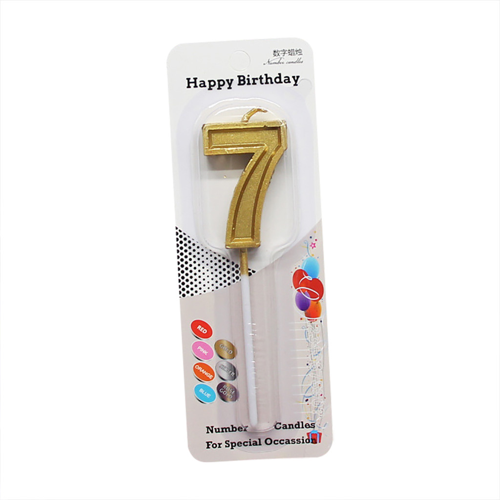 1pc paillettes or R 0-9 nombre bougies joyeux anniversaire gâteau Topper ornements Cupcake décoration cire artisanat fête d'anniversaire fournitures: H