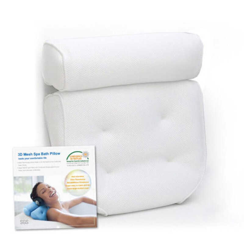 Spa Badkamer Kussen Nek Ondersteuning Foam Comfort Bad Bad 6 Zuig Wit Kussen Stijl