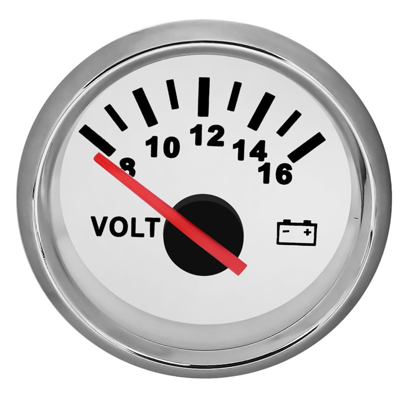 Vattentät auto bil voltmätare mätare 52mm visar spänning motorcykel båt bil voltmätare indikator instrument 8-16v 16-32v