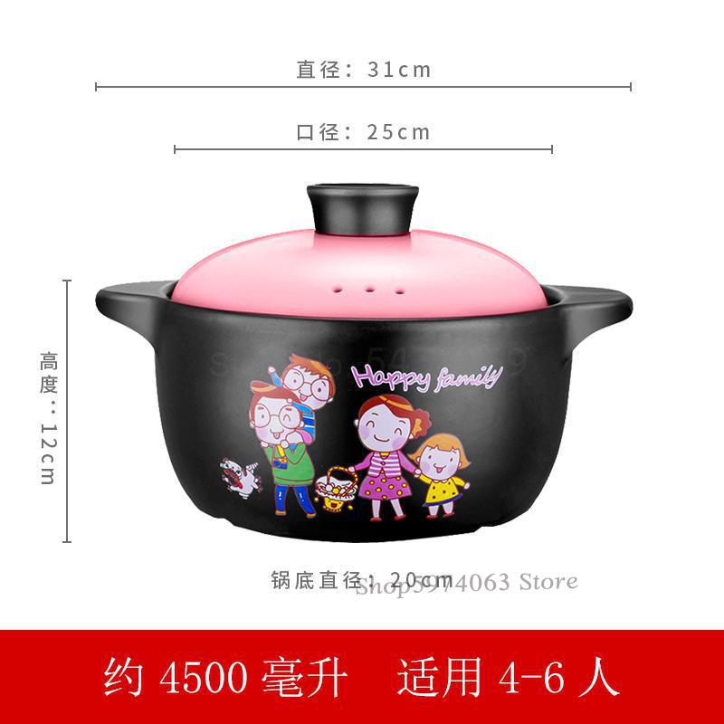 Casserole cooker home gas ceramic pot soup pot fire resistance high temperature size capacity clam pot casserole stone pot