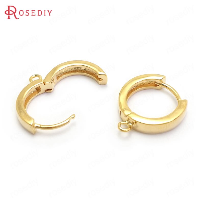 (37205)6 kpl 15mm 24k kullanvärinen messinki pyöreä pyöreä korvakorut vanteet korujen valmistustarvikkeet tee-se-itse löydöt tarvikkeet