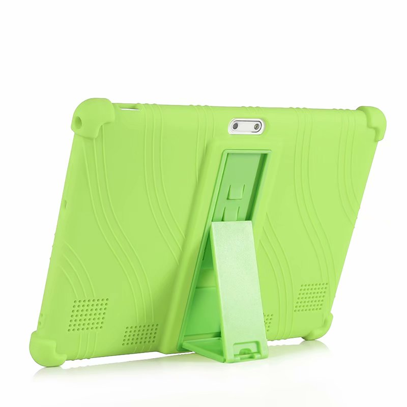 10.1 '' universele zachte siliconen hoes voor 10 10.1 inch android tablet pc schokbestendig effen gekleurde achterkant beschermende schaal + pen: Groente