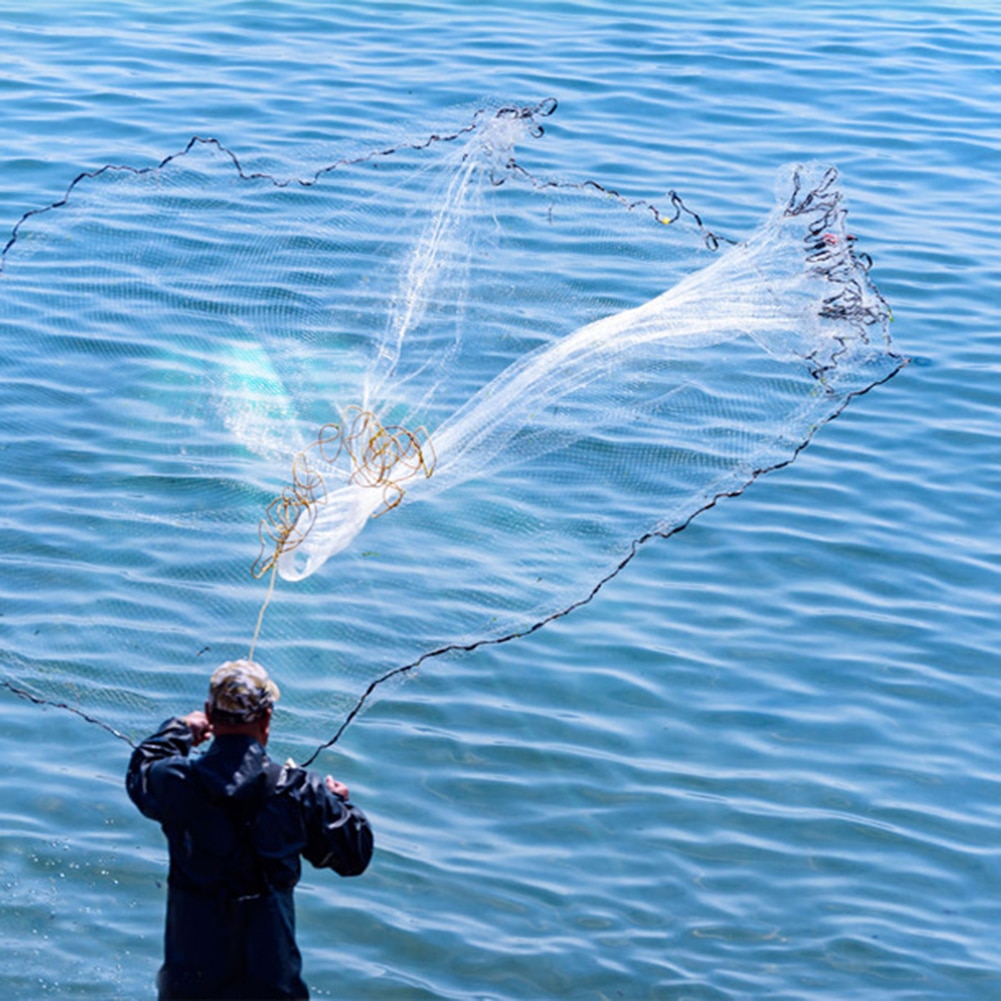 Red de pesca de nailon, trampa de malla para peces pequeña y firme, red de enmalle de monofilamento, accesorios de aparejos de pesca al aire libre