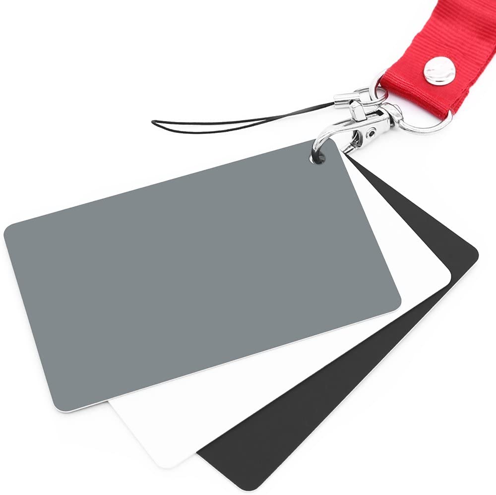 2in1 Grey White Balance Card 12'' 30CM 18% White Balance Card Mini Gray Card Photographic Calibration Camera Checker DSLR: Mini Grey Card