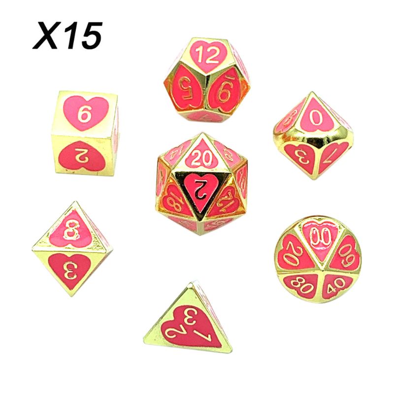 Metal Dice Set Dnd Board Game 7 Pcs Polyhedrale Dobbelstenen Voor Rpg Rol Playing Game Y98F: Type 15