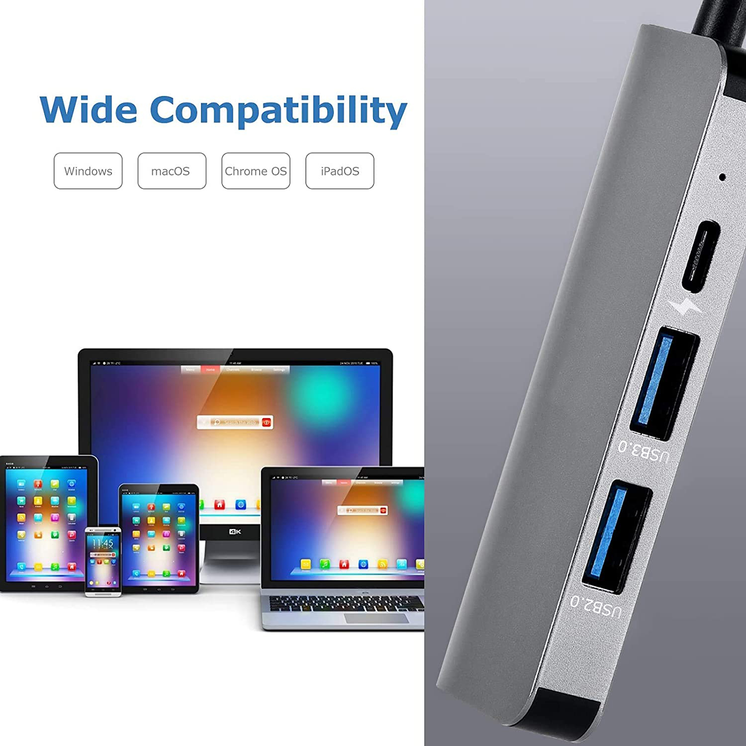 4 in 1 Docking Bahnhof USB C Hub Multiport Adapter mit 4K HDMI USB 3,0 87W PD Blitz 3 USB Hub für Laptops Macbook