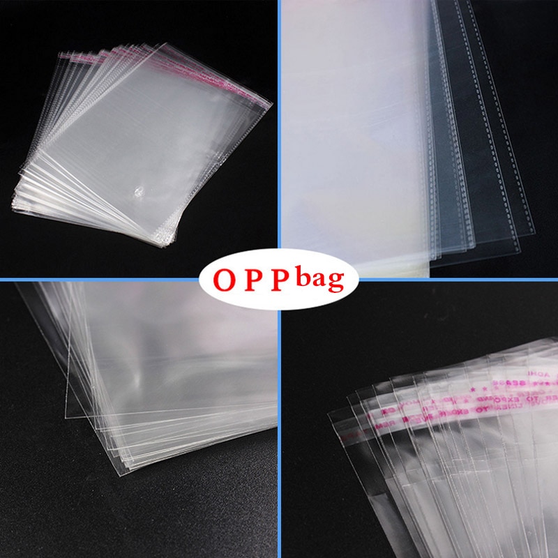 100Pcs Transparante Bags Voor Diy Snoep Koekje Verpakking Zakken Zelfklevende Plastic Zak Keuken Organizer Cellofaan