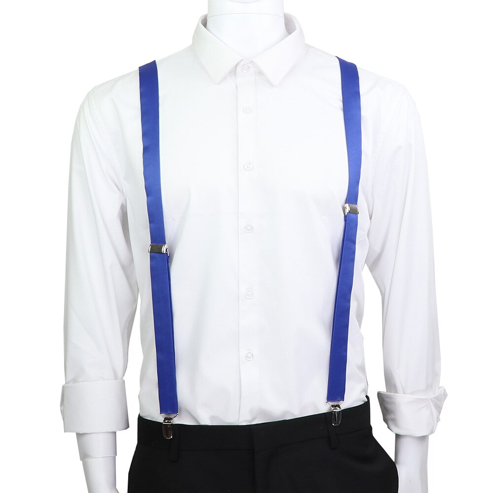 Suspensórios de couro elástico, cor sólida, conjunto de gravata borboletas ajustáveis para homens e mulheres, tiras para festa de casamento, acessórios de gravata, presente: Brace 17