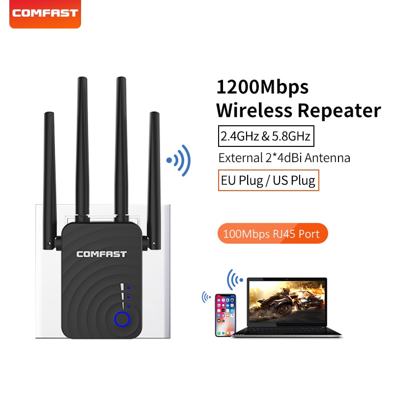 COMFAST CF-1200Mbps Casa Extender Wireless Router Wifi Ripetitore 5Ghz Lungo Wifi Range Extender Booster 4 * 2dbi Antenna CF-WR754AC