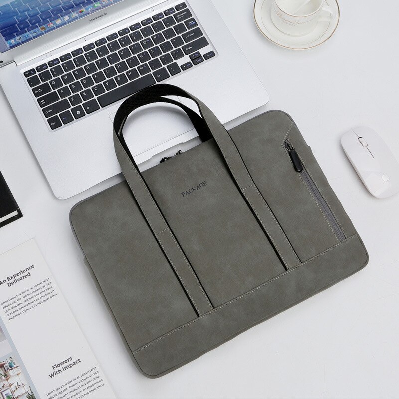 Leather Laptop Bag Men Bag Shoulder Notebook Bag Office Bag Side Bag for Men Porte Document Computer Bag Bolsa Masculina: 8 14Inch