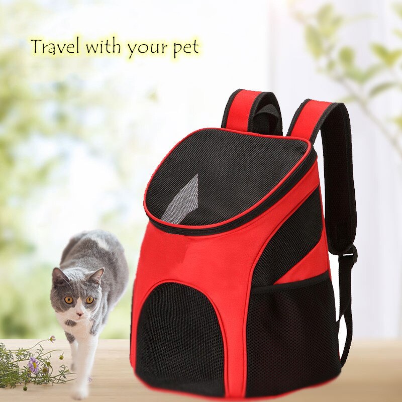 Kæledyrs rejsetaske sammenklappelig kat og hund åndbar rygsækbærer rygsæk hundekat udendørs rejsebærer