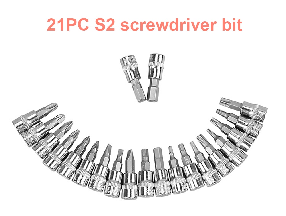 1/4 Quick socket Ratchet Torque Wrench Chrome Vanadium a set of keys for Bicycle repair kit Ratchet Wrench with 21 bit