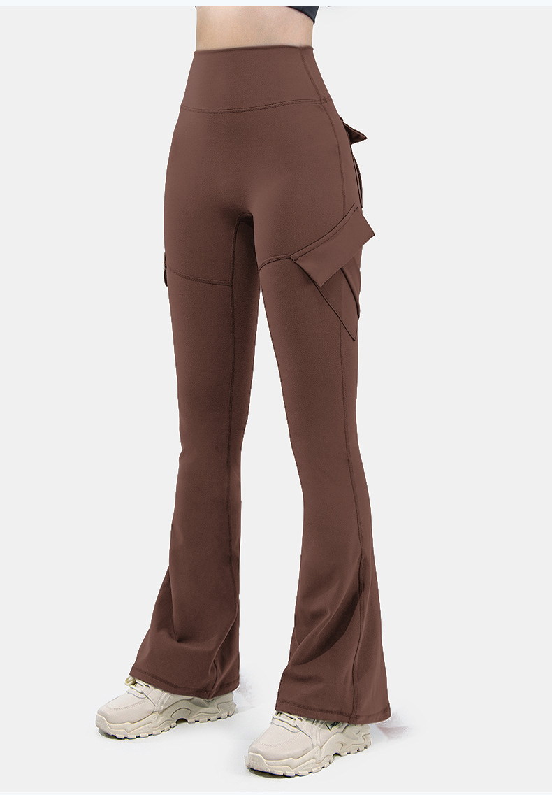 Neueste Damen-Yoga-Gamaschen mit weitem Bein und hohem Stretchanteil, nacktes Gefühl, Kompressions-Fitness-Arbeitskleidung mit Taschen, Yoga-Schlauch ﻿