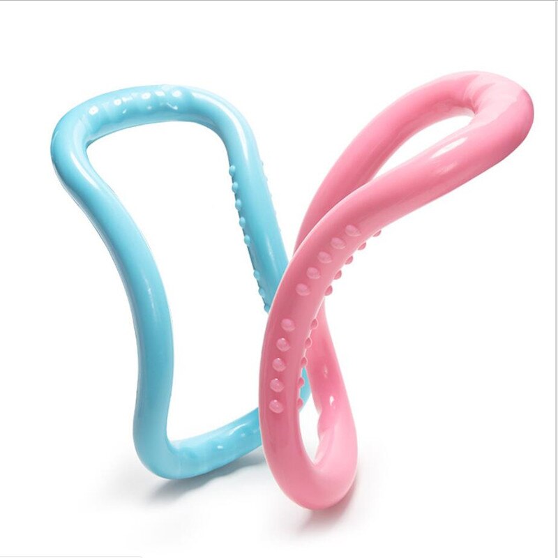 2 stykker yoga pilates ring smuk tynd ryg åben skulder fitness udstyr yoga stretch ring: 1 blå 1 pink