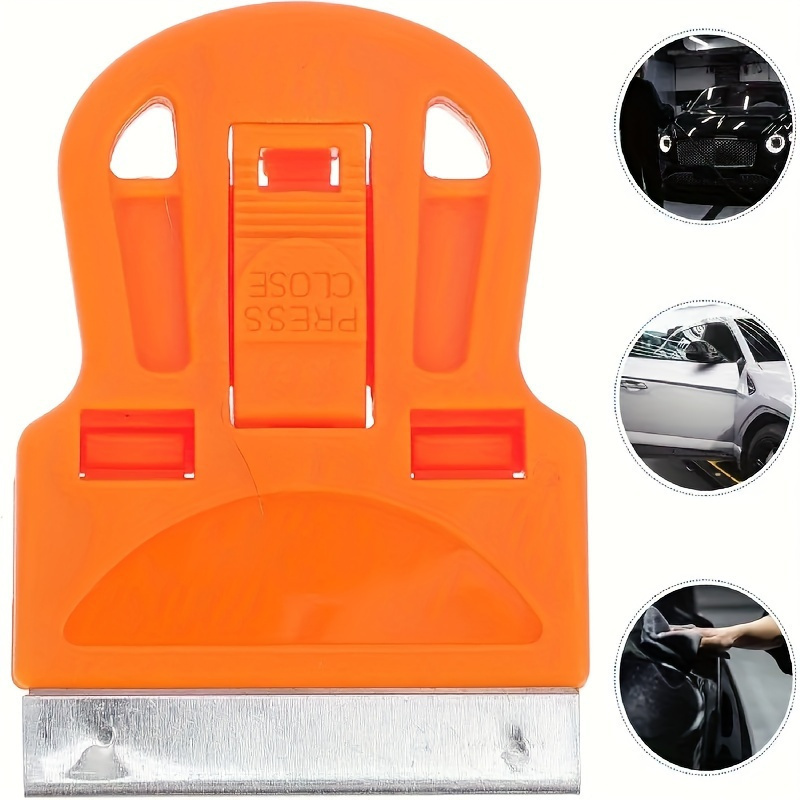 Mini Scrapers, Mini Plastic Handle Steel Blade Window Paint Scraper, Wallpaper Sticker Decal Residue Label Removal, Putty Knives