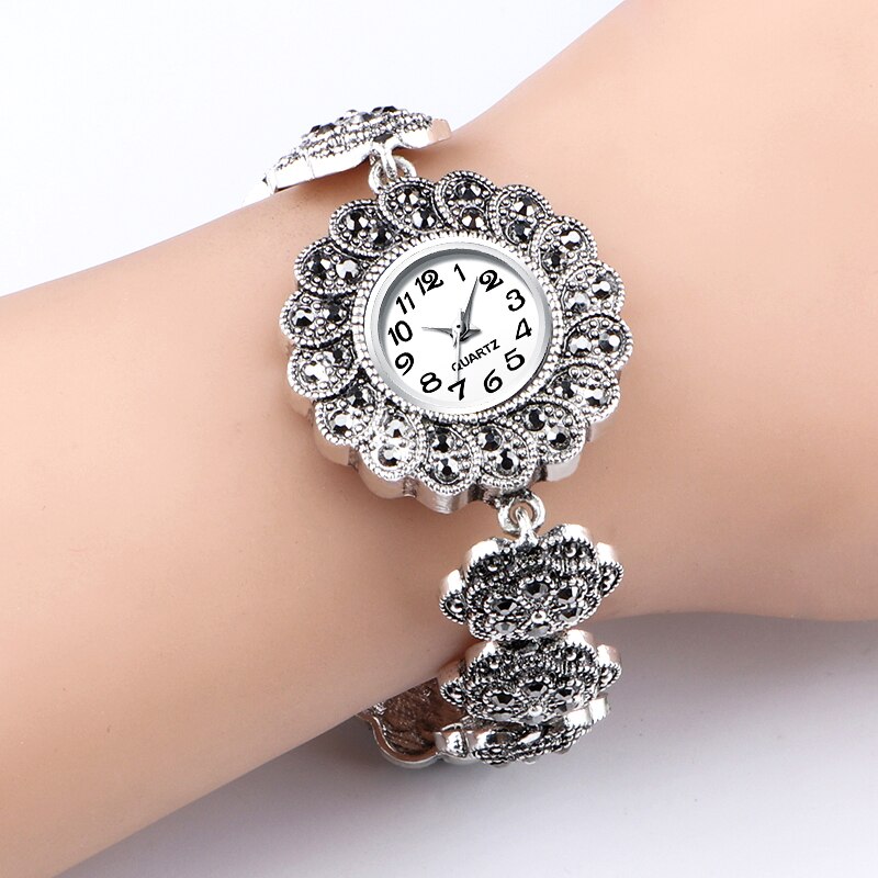 Qingxiya De Top Horloge Mode Vrouwen Oude Zilveren Armband Horloge Dame Creatieve Relojes Para Mujer Winkelen