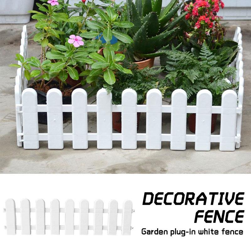 White Beautiful Christmas Tree Fence Plastic Fence Christmas Decorative Fence Flower Pots Lawn Festive Supplies