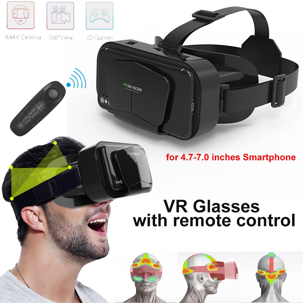 G10 Vr Bril Virtual Reality 3D Vr Headset Helm Voor 4.7-7.0 Inch Ios Android Smartphone Lenzen Verrekijker Met controllers